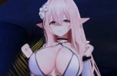 Une jolie elfe qu remue ses gros seins en 3D