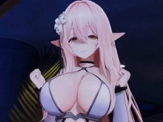 Une jolie elfe qu remue ses gros seins en 3D