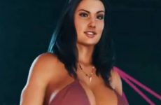 Femme aux gros seins en bikini sexy