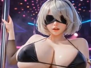 Yorha 2B danse en bikini par intelligence artificielle