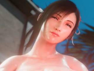 Tifa Lockhart exhibe ses gros seins sexy dans FF7