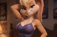 Lola Bunny sexy dans son pyjama par IA