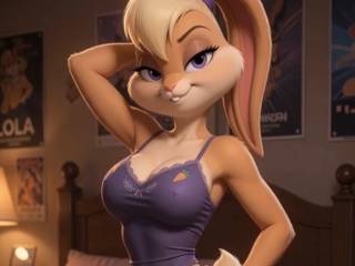 Lola Bunny sexy dans son pyjama par IA