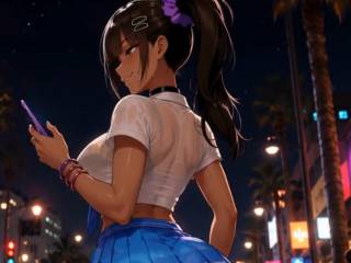Jolie nana de manga en string par IA