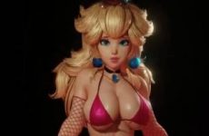 Princess Peach en lingerie rouge provocante