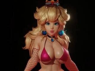 Princess Peach en lingerie rouge provocante