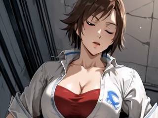Magnifique animation avec cette fille en décolleté