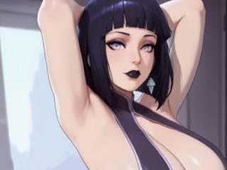 Hinata Hyûga remue ses gros seins par IA