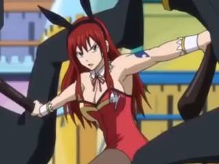 Extraits : Erza Scarlet de Fairy Tail (scènes fanservice)
