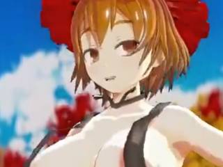 Minoriko Aki de Touhou dans un show ecchi