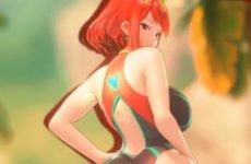Pyra de la saga Xenoblade en maillot de bain sexy