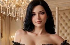 Yennefer de Vengerberg en lingerie noire sexy