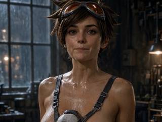 Tracer montre ses seins dans Overwatch version réelle